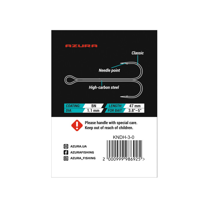 Двійник Azura Kinetik Double Hook BN #3/0
