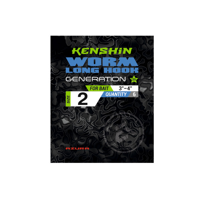Гачки Azura Kenshin Worm Hook Long PTFE #02