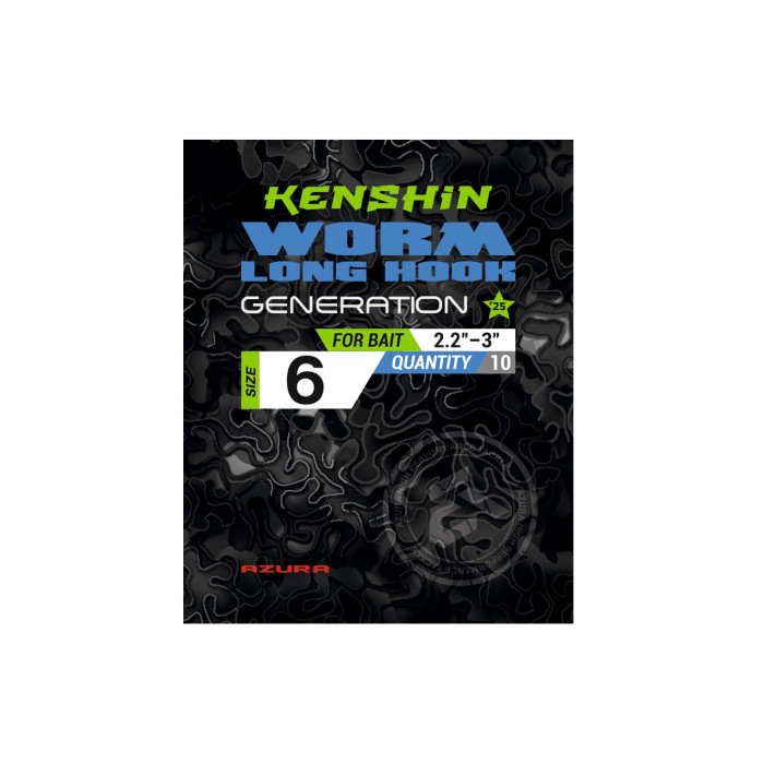 Гачки Azura Kenshin Worm Hook Long PTFE #06