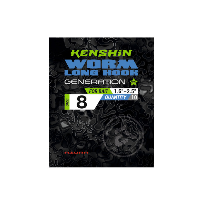 Гачки Azura Kenshin Worm Hook Long PTFE #08