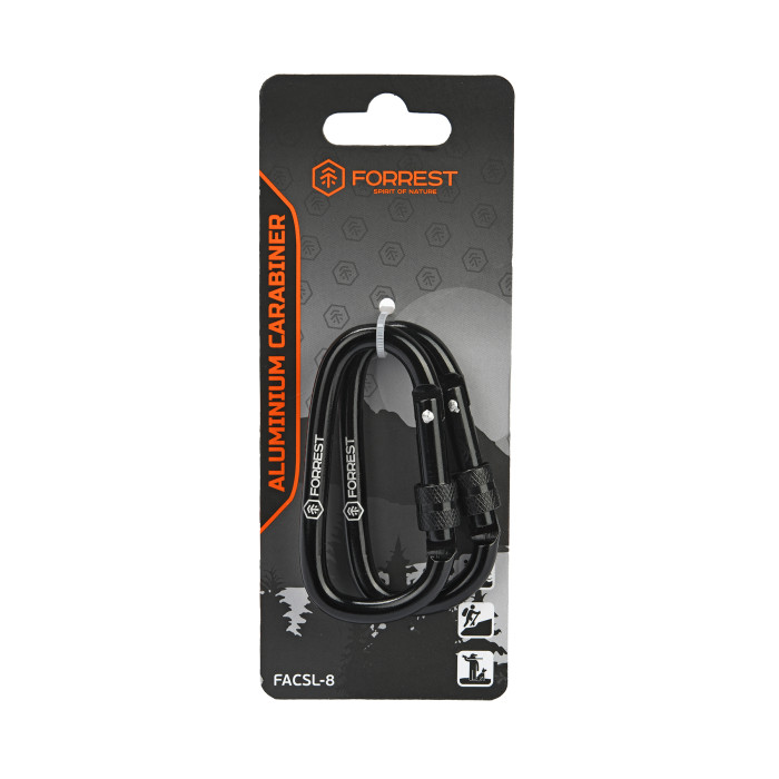 Карабін Forrest Aluminium Carabiner 8см screw-lock
