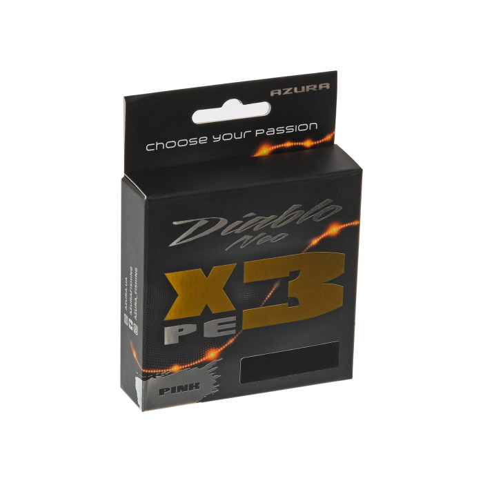 Шнур Azura Diablo Neo X3 Pink 150м #0.3 0.091мм