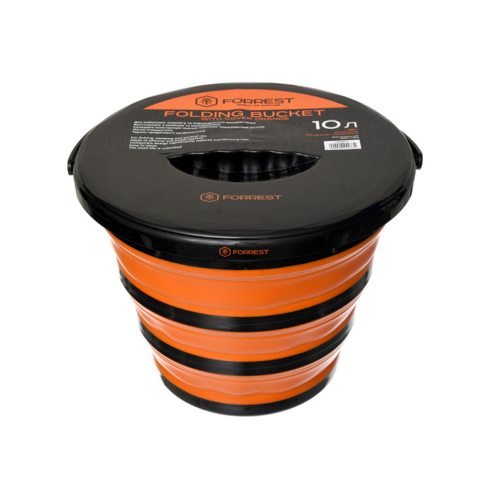 Відро силіконове з кришкою Forrest Folding Bucket Orange with cover 10л