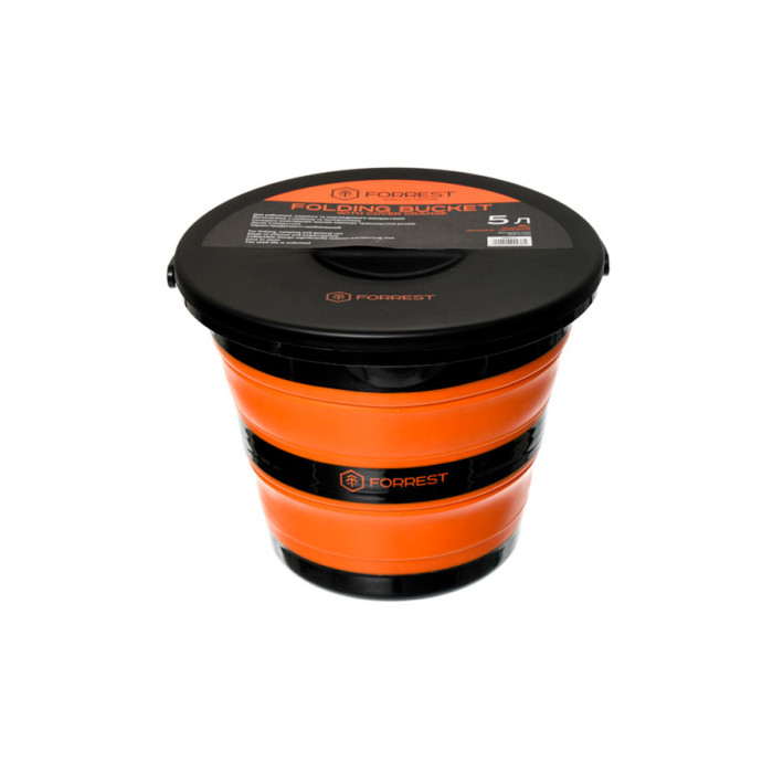 Відро силіконове з кришкою Forrest Folding Bucket Orange with cover 5л