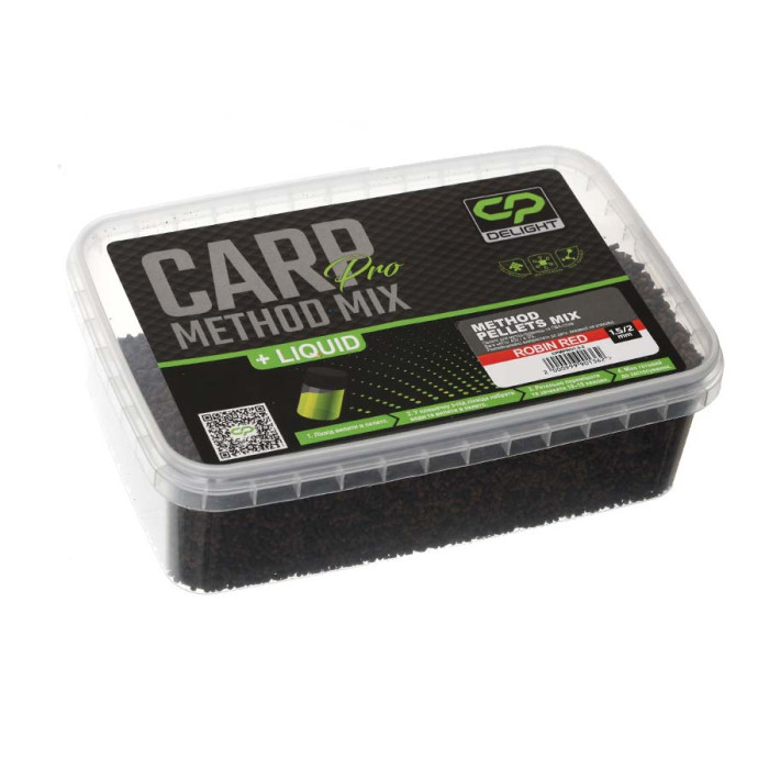 Прикормочний мікс Carp Pro Delight Method Pellets Mix 1.5/2мм Robin Red + Ліквід