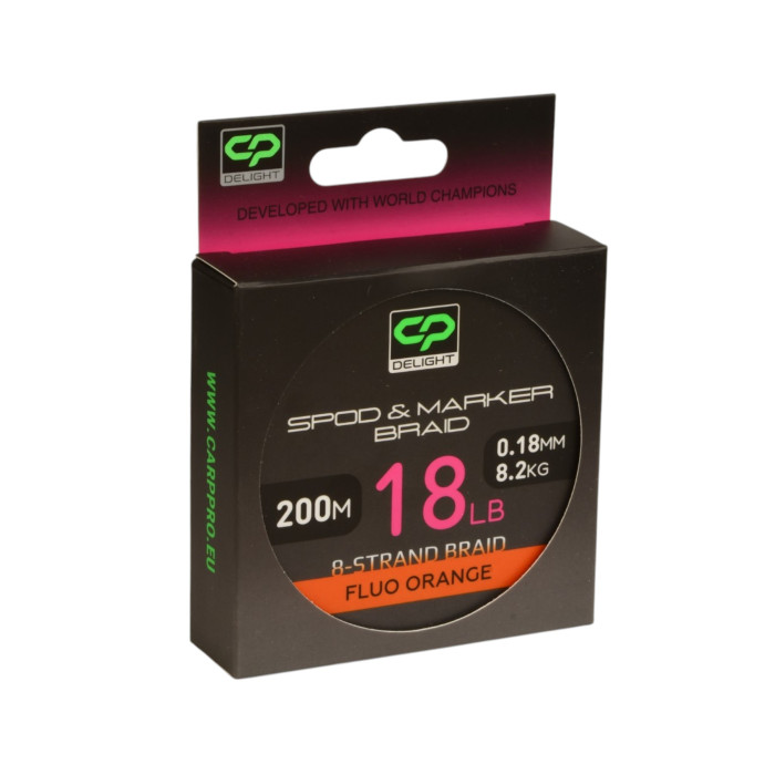 Шнур Carp Pro Delight Spood & Marker Braid PE X8 0.18мм 200м FluoOrange