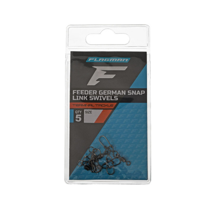 Фідерна застібка з вертлюгом Flagman Feeder German Snap Link Swivels L