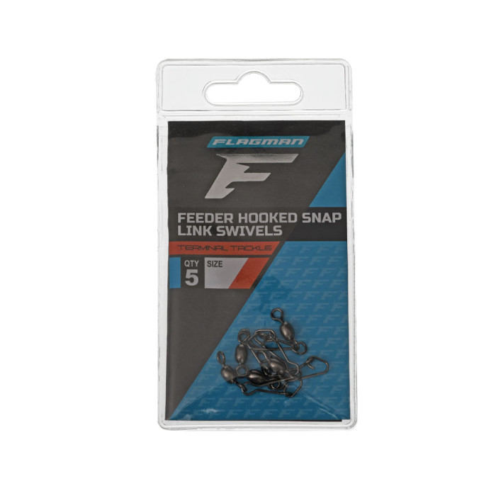 Фідерна застібка з вертлюгом Flagman Feeder Hooked Snap Link Swivels M