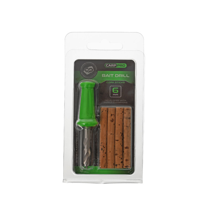 Сверло для бойлов и пробковые стики Carp Pro Bait Drill & Cork Sticks 6мм