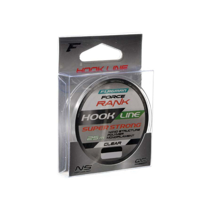 Леска Flagman Force Rank Hook Length Clear 25м 0.18мм