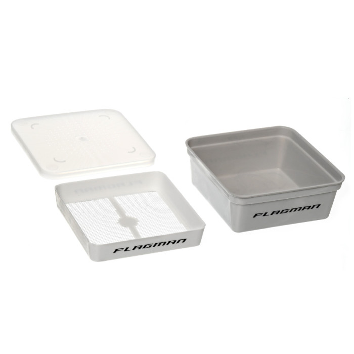 Коробка для наживки+сито+кришка 13,5х13,5х5,5см Grey Box+Cover+Riddle