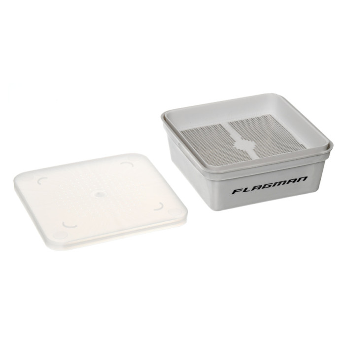 Коробка для наживки+сито+кришка 13,5х13,5х5,5см Grey Box+Cover+Riddle
