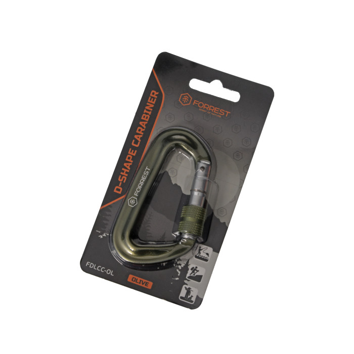 Карабин Forrest D-shape Lorck Climbing Carabiner 81x50мм Olive