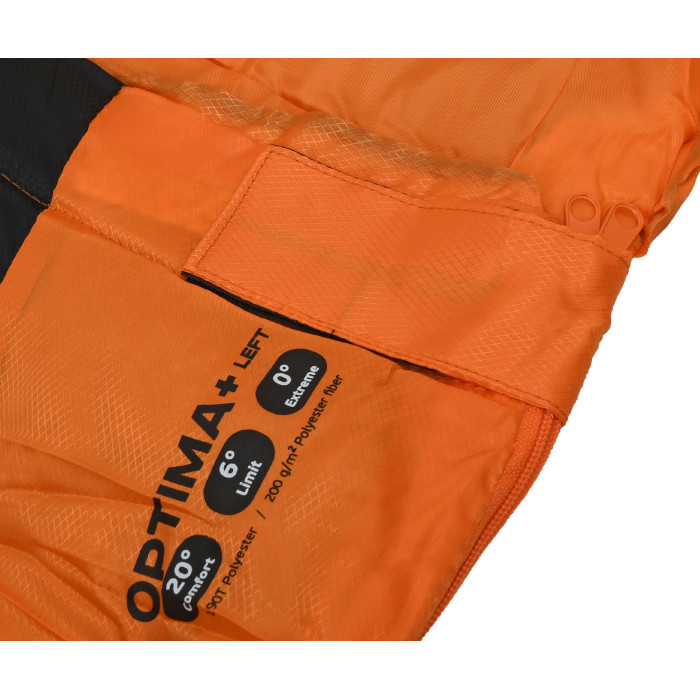 Спальный мешок Forrest Optima+ 20°C Sleeping Bag Orange-Black Right