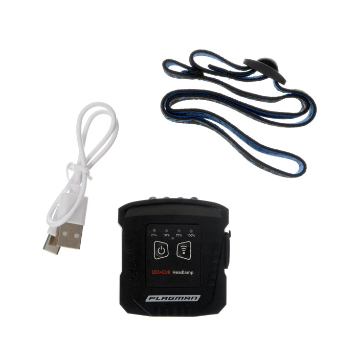 Ліхтарик налобний з кліпсою на кепку Flagman Hat Clip + Head Lamp 3+1 (sensor) з акумулятором