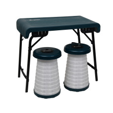 Стіл із двома стільцями Forrest Camper Set x 2 LED Compact Series Green