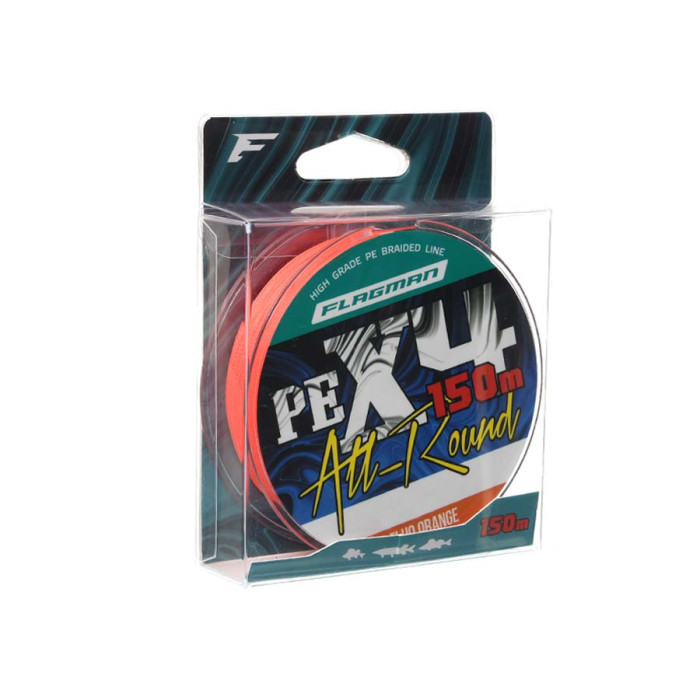 Шнур Flagman All-Round PE X-4 150м 0.26мм Fluo Orange