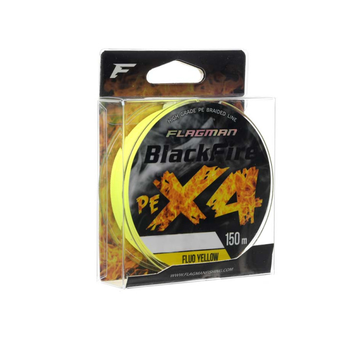 Шнур Flagman BlackFire PE X-4 150м 0.23мм Fluo Yellow