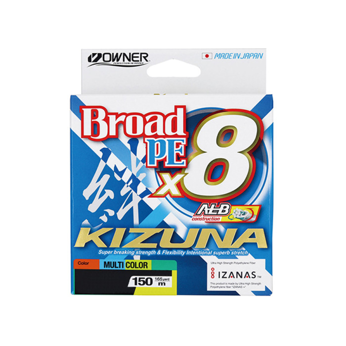 Шнур Owner Kizuna Broad PEx8 150м 0.12мм 5.4кг Multi Color