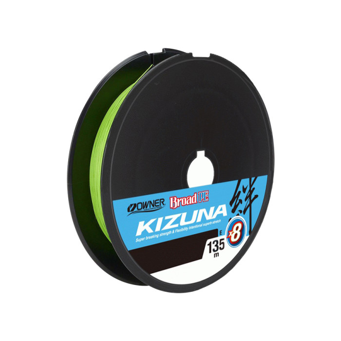 Шнур Owner Kizuna Broad PEx8 135м 0.19мм 11.9кг Chartreuse