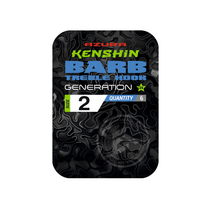 Тройник Azura Kenshin Barb Treble Hook Special Bent PTFE #02