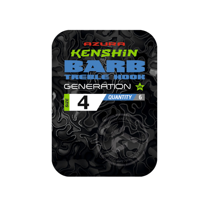 Тройник Azura Kenshin Barb Treble Hook Special Bent PTFE #04