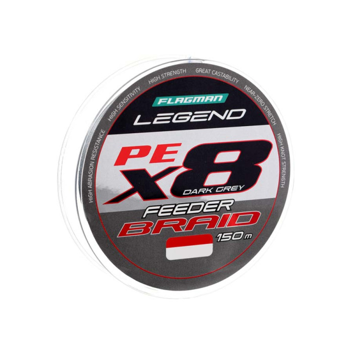 Шнур Flagman Legend Feeder Braid X8 Dark Grey 150м 0.12мм