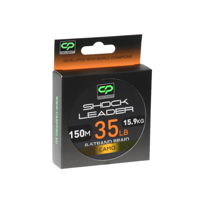 Шок-лідер Carp Pro Delight Shock Leader Х8 Camo 150м 35lb