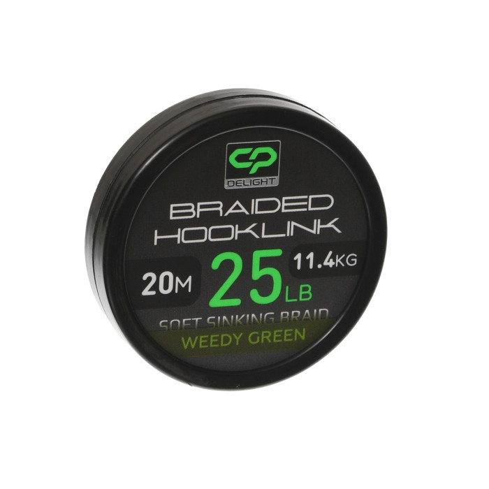 Повідцевий матеріал без оболонки Carp Pro Delight Soft Braided Hooklink Weedy Green 20м 25lb