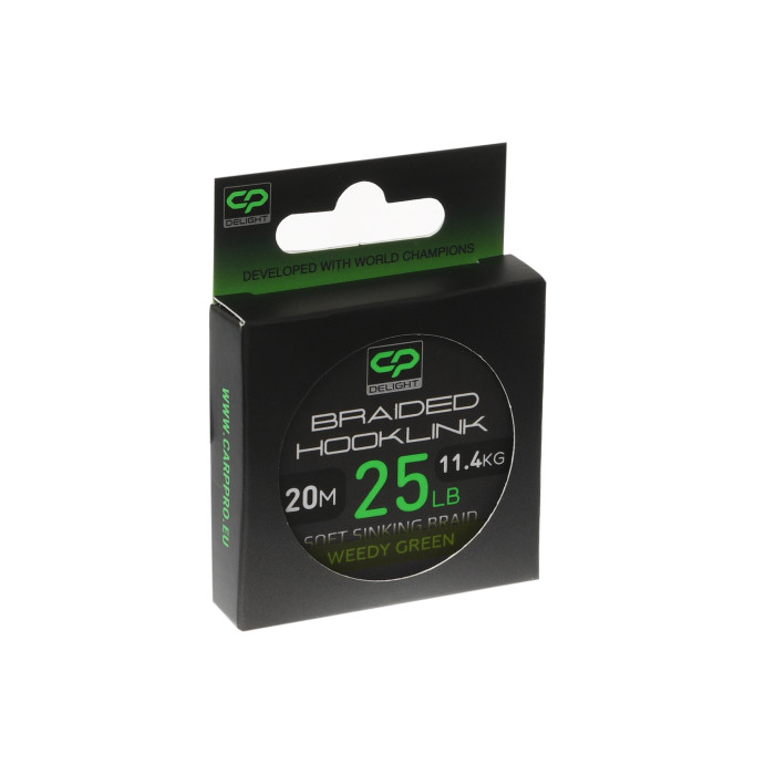 Повідцевий матеріал без оболонки Carp Pro Delight Soft Braided Hooklink Weedy Green 20м 25lb