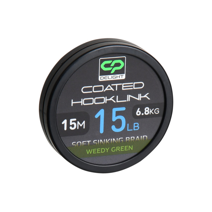 Повідцевий матеріал в оболонці Carp Pro Delight Soft Coated Hooklink Weedy Green 15м 15lb
