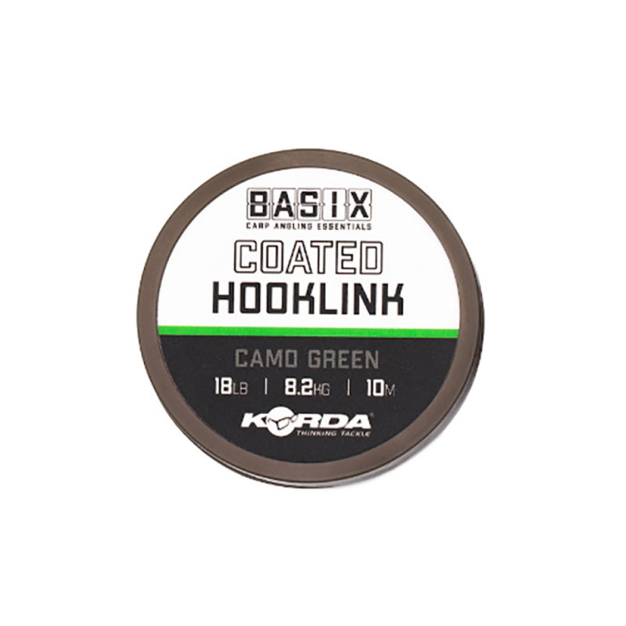 Повідковий матеріал Korda Basix Coated Hooklink Camo Green 18lb 10m
