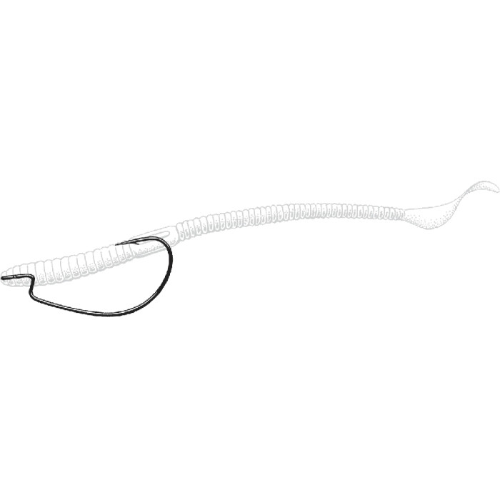 Крючки Owner J-Light Worm Hook 5109 (B-94) №1 Black chrome