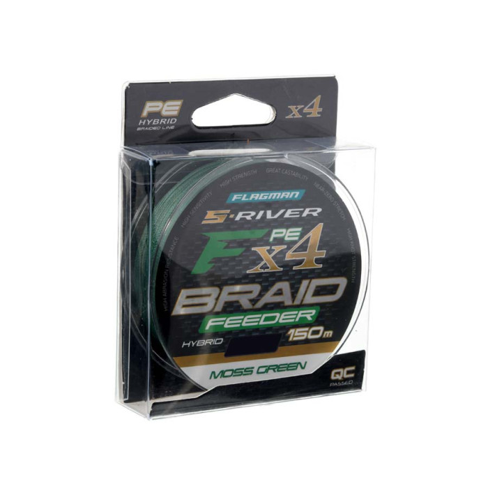 Шнур Flagman S-River PE Braid Hybrid F4 Feeder 150м Moss Green 0.10мм